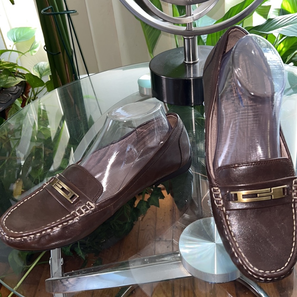 LifeStride Woman Velocity Memory Foam Slip On Faux Leather Brown Loafer Size 10